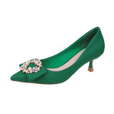 Jnyhbzz Spring And Summer New Commuter Temperament Rhinestone Thin Heel Pointed Women's High Heels Single Shoes Direct Women