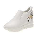 Jnyhbzz Spring And Autumn New Korean Version Of Fashion Cake Shoes Women Increase Pure Color Casual Small White Shoes Wedge Women's Shoes