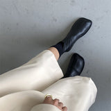 Jnyhbzz Boots Martin Boots Female British Wind Spring And Autumn Single Boots 2024 New Square Head Flat Bottom Show Thin Chelsea Ankle Boots