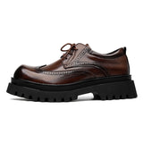 Jnyhbzz 2024 New Platform Derby Shoes Block Casual Shoes British Port Wind Leather Shoes Niche Fashion Premium 1808-R