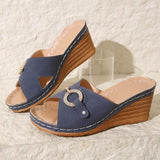 Jnyhbzz Summer New Large Size With Slippers Female A Word With Casual Solid Color Thick Bottom Slippers