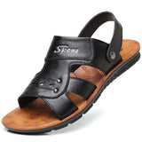 Jnyhbzz Summer Sandals Fashion Cowhide Beach Shoes Casual Fashion Plus Size Men's Shoes 46 47