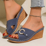 Jnyhbzz Summer New Large Size With Slippers Female A Word With Casual Solid Color Thick Bottom Slippers