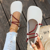 Jnyhbzz Soft Leather Soft Sole Single Shoes Women's 2024 Summer Shallow Foot Pedal Flat Casual Lazy Shoes