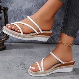 Jnyhbzz Summer New National Style With Sandals Platform Heel Buckle Large Size Sandals