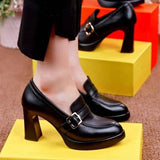 Jnyhbzz Table High Heels Pointed Women's Shoes Spring 2024 New Platform Thick Heel Fashion Shoes Deep Mouth Women's Shoes