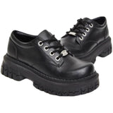 Jnyhbzz Small Leather Shoes Female 2024 New British Wind Platform Platform Shoes Ins Flat Versatile Single Shoes