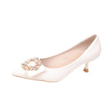 Jnyhbzz Spring And Summer New Commuter Temperament Rhinestone Thin Heel Pointed Women's High Heels Single Shoes Direct Women