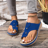 Jnyhbzz Summer New Flower Car Suture Sandals Solid Color Round Head Casual Fashion Women's Shoe Wedge Sandals