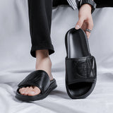 Jnyhbzz Summer New Leather Sandals Men's Summer Casual Slippers Popular Outside Wear Dual-Purpose Beach Shoes 4773-R