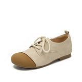 Jnyhbzz Up Boken Shoes Female 2024 New Spring And Autumn Single Shoes Flat Floor Retro Soft Leather Foreign Style One Foot Pedal Happy Small Leather Shoes