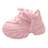 Jnyhbzz Spring And Autumn New Korean Version Of The Color Father Shoes Female Ins Tide Pine Platform Increased Women's Casual Sports Shoes