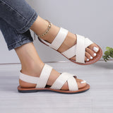 Jnyhbzz Style Flat Bottom Open Toe Sandals Female Summer New Comfortable Wear Casual Versatile Plus Size Women's Shoes
