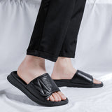 Jnyhbzz Summer New Leather Sandals Men's Summer Casual Slippers Popular Outside Wear Dual-Purpose Beach Shoes 4773-R