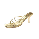 Jnyhbzz Spring And Summer New Fashion Fairy Wind Slippers Women Wear Korean Version Simple Thin With Square Head High Heel Slippers