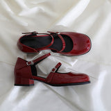Jnyhbzz Head Sandals Female Summer 2024 New Fashion Buckle Retro Baotou With Mary Jane Small Leather Shoes