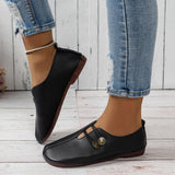 Jnyhbzz Summer New Soft Leather Flat Sole Casual Single Shoes Women's Round Head Shallow Foot Pedal Large Size Women's Shoes