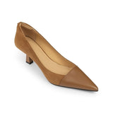 Jnyhbzz Spring And Summer New Splicing Brown Light Mouth Single Shoes Female French Pointed Female Thin Heel Simple Temperament High Heels