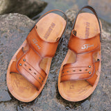 Jnyhbzz Summer Sandals Fashion Cowhide Beach Shoes Casual Fashion Plus Size Men's Shoes 46 47