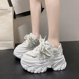 Jnyhbzz Spring And Autumn New Korean Version Of The Color Father Shoes Female Ins Tide Pine Platform Increased Women's Casual Sports Shoes