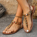Jnyhbzz Toe Flat Sandals Women Wear 2024 Summer Korean Fashion Beach Beach Women's Shoes