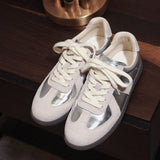 Jnyhbzz Spring German Training Shoes Women's Flat Sports Casual Shoes Inside The High Retro Forrest Gump Shoes Small White Shoes Shopping Travel
