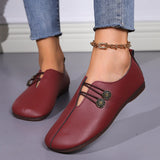 Jnyhbzz Summer New Soft Leather Flat Sole Casual Single Shoes Women's Round Head Shallow Foot Pedal Large Size Women's Shoes