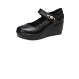 Jnyhbzz Soft Sole Single Shoes Women's Fall 2024 New Platform Platform Waterproof Platform Size Medium Heel Mom Shoes