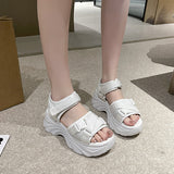 Jnyhbzz Spring And Summer Velcro Cake Shoes 2024 New Korean Casual Sports Roman Platform Sandals