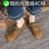 Jnyhbzz Up Boken Shoes Female 2024 New Spring And Autumn Single Shoes Flat Floor Retro Soft Leather Foreign Style One Foot Pedal Happy Small Leather Shoes