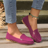 Jnyhbzz Spring And Summer Round Head Flat Heel Light Mouth Shoes Metal Buckle Flat Bottom Women's Shoes Students Bean Shoes Casual Single Shoes